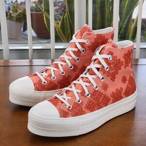 Converse Women's CTAS Lift Hi Embroidery A02233C Bright Madder/Orange